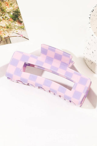 Checkered Print * Hollow Out Hair Clip