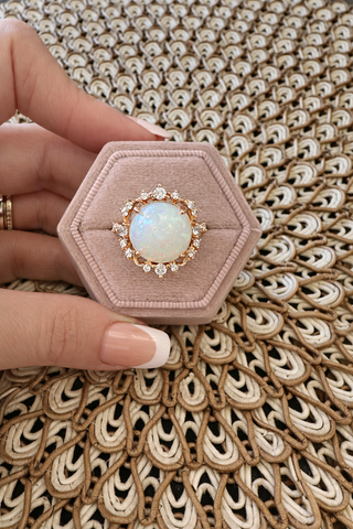 Elara Opal Champagne Gold Ring