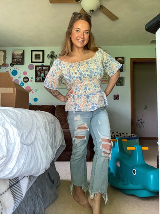 Blouse top in Peach 