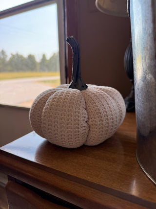 Cream Knit Pumpkin Medium Size