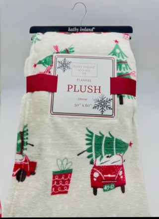 Kathy Ireland Christmas Flannel Fleece Throw Blankets