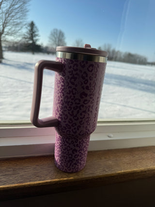 Purple Leopard Tumbler