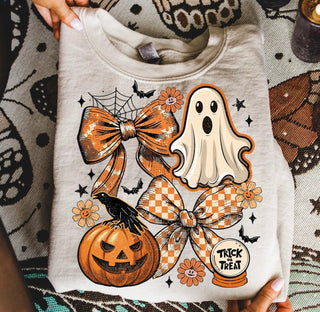 Halloween Ghost Bow Crewneck