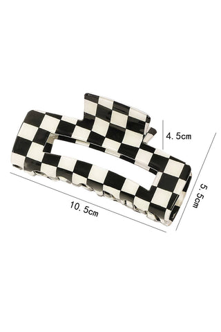 Checkered Print * Hollow Out Hair Clip