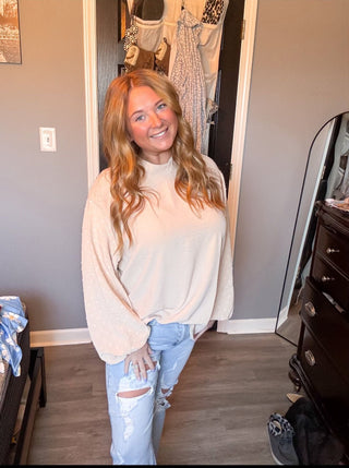 Swiss Dot Balloon Sleeve Top